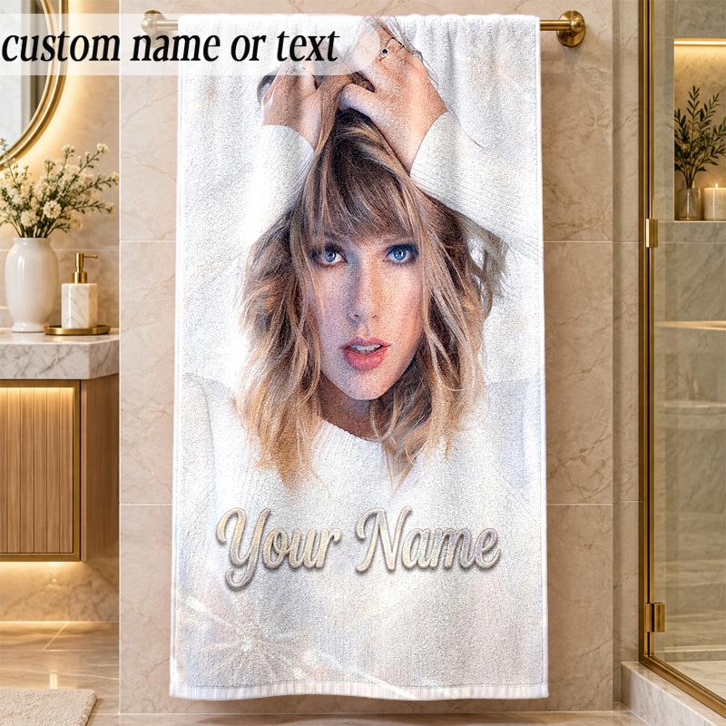 Beach TowelTaylor Swift Custom Name Text Personalized Soft Towel for Beach Pool Indoor Home Decor Gift