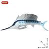 Oenux Sea Life Animals Model Action Figures Ocean Fish Sailfish Bass Grouper Salmon Aquarium Figurines PVC Educational Kids Toy