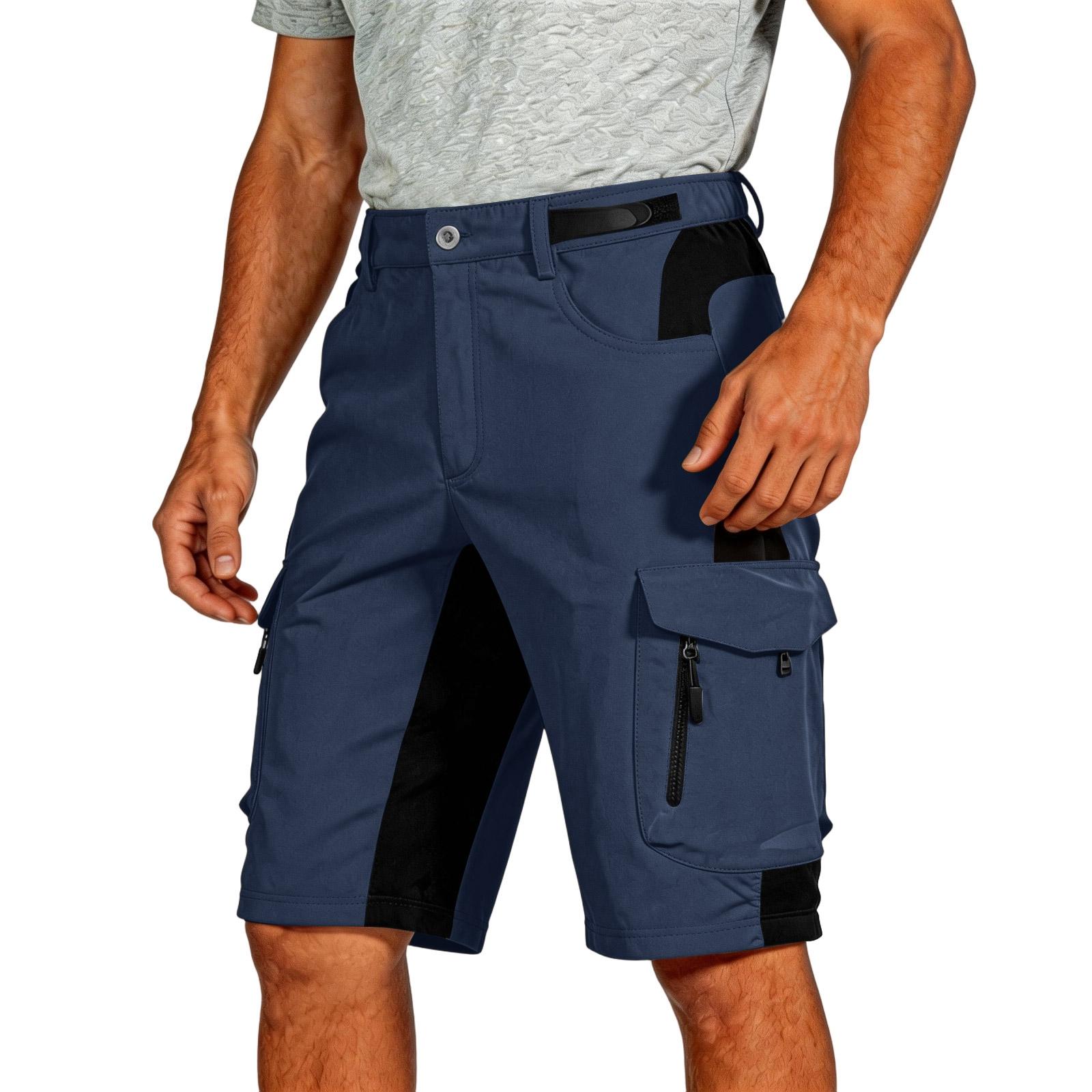 

Mens Outdoor Stretch Cargo Shorts with Zipper Pockets Quick Dry Lightweight Utility Work Shorts for Hiking XL Темно-синій