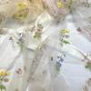 European Embroidered Multi-Color Floral Tulle Wedding Dress