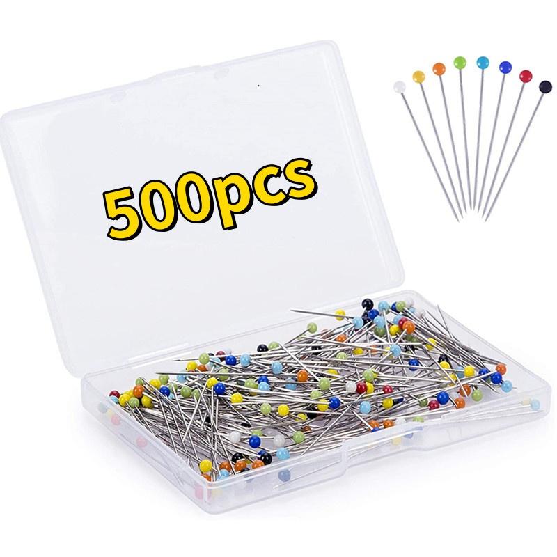 

500pcs/box Multicolor Glass Head Straight Pins Sewing Pins 38mm Dressmaker Pins for Fixing Sewing Markers DIY Crafts