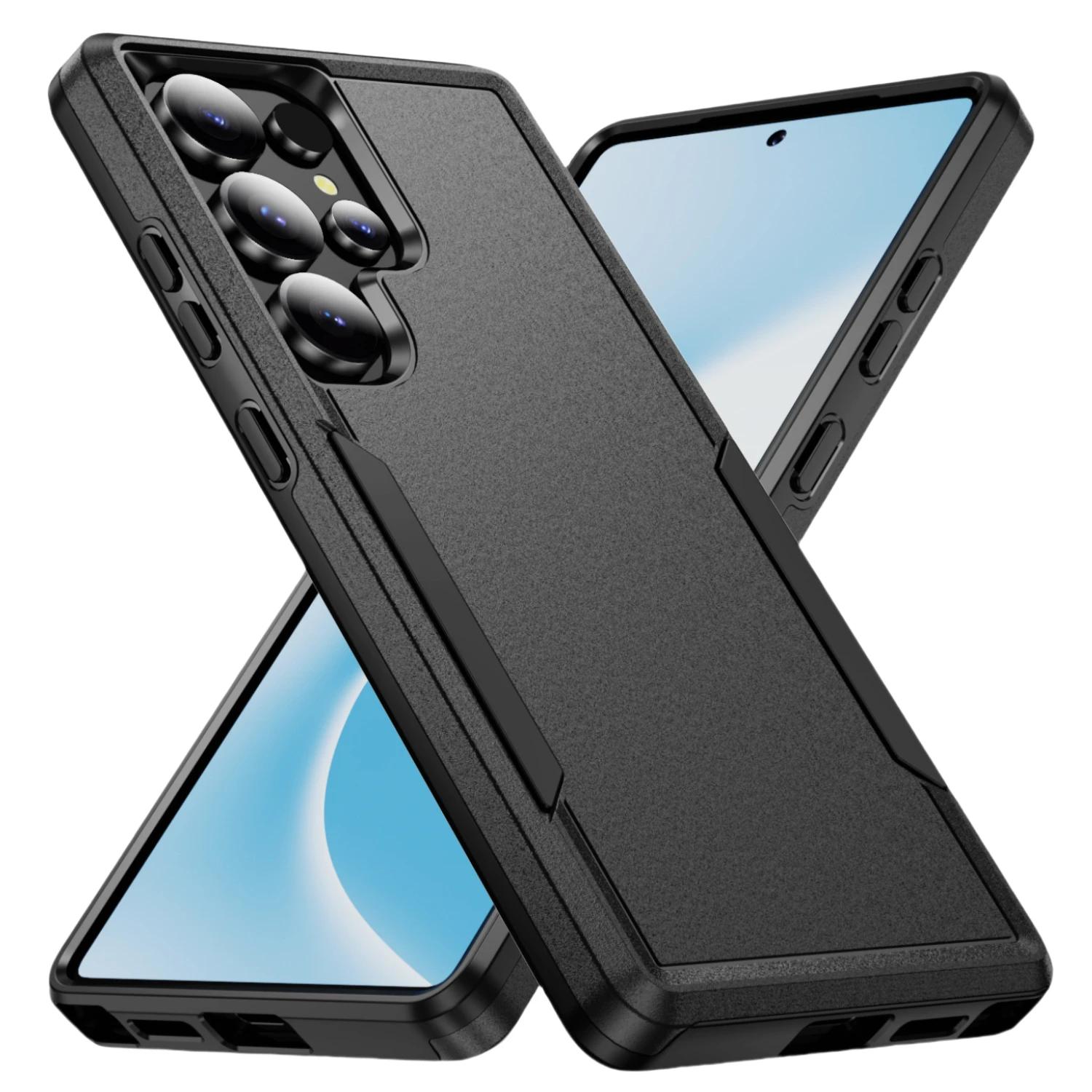 

Heavy Duty Dual Layer Rugged Bag Case for Samsung Galaxy S25 Ultra Edge S24 S22 Plus S23 FE for Galaxy S25 Plus чорний