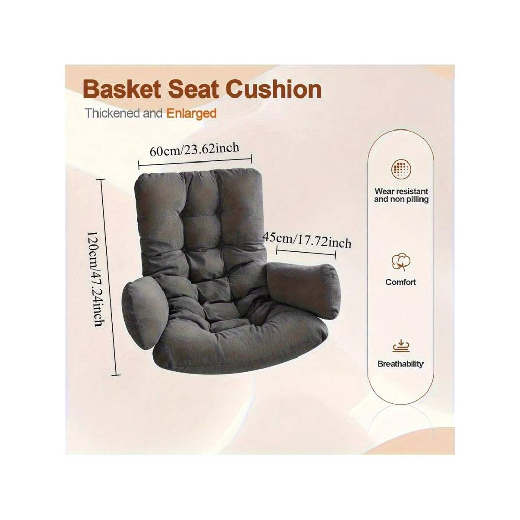 Thickened Waterproof Outdoor Hanging Basket Cushion, Suitable for Chairs, Hanging Baskets, and Lounge Chairs