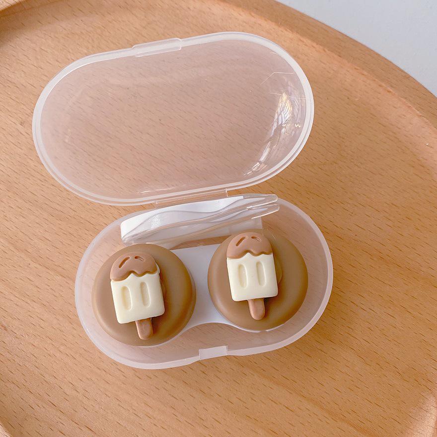 

Овальный мультяшный портативный контейнер для контактных линз - Двойное хранение, дорожный набор для ухода