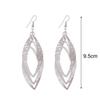 1 Pair Drop Earrings Skin-friendly Corrosion Resistant Alloy Anti-fade Long Chain Leaf Earrings for Women