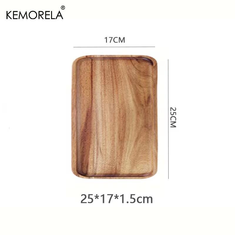 1PCS Acacia Wood Coffee Tray Food CupTrays Decorative Wood Tray Dessert Candy Bamboo Tray Gongfu Tea Tray
