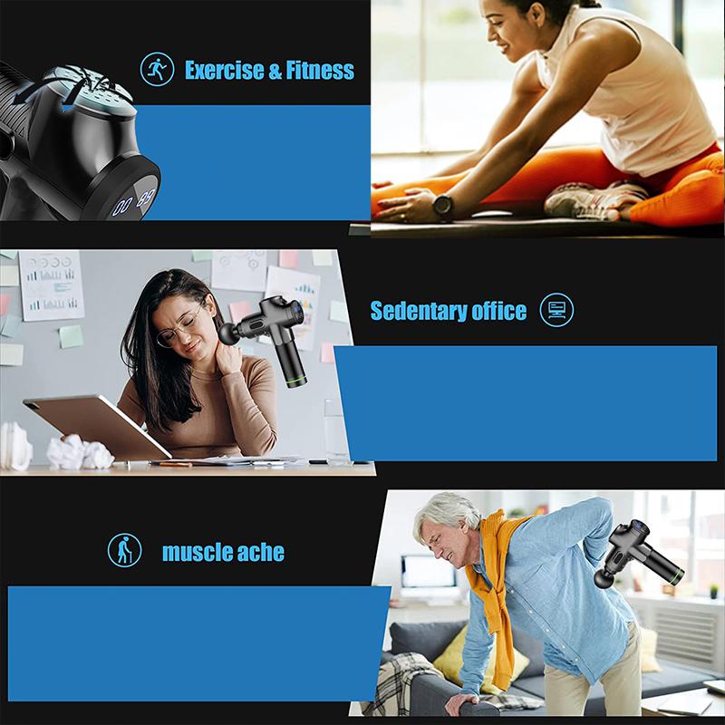 Fascial Massage Gun Electric Percussion Pistol Massager For Body Neck Back Deep Tissue Muscle RelaxationFitness