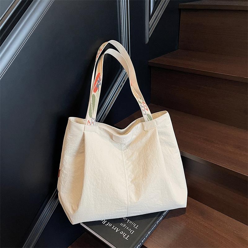 Ultra-light large-capacity cloth bag, women's simple casual shoulder handbag, student class tote bag