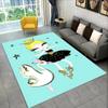 Simpatica ragazza ballerina ballerina cartone animato, tappeto per la casa, soggiorno, camera da letto, divano, zerbino, tappetino antiscivolo per bambini