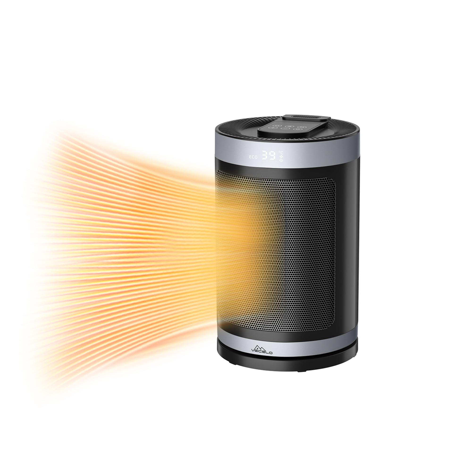 

VECELO Ceramic Electric Fan 3 Temperature Remote Control Up to 8 Tatami Overheat LED Timer Electric Heater for Foot Dressing Japanese Instruction PSE