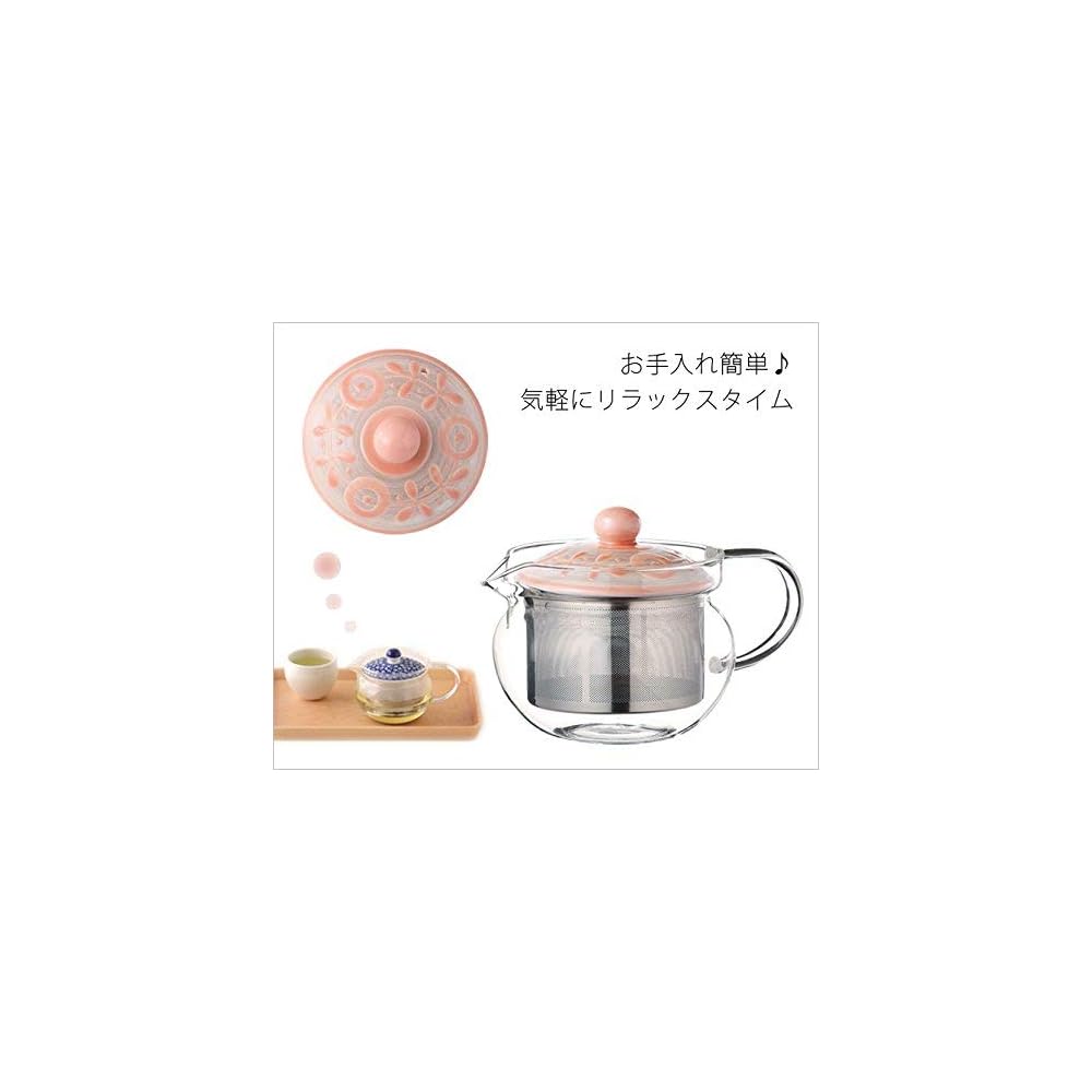 Hasami Ware Garden SS Kyusu Teapot Glass 600ml Japanese Porcelain Tea Pot