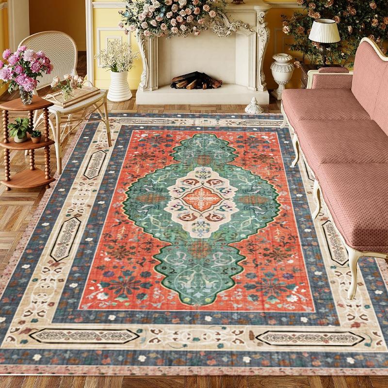 Europe Türkiye Retro Style Carpet Living Room Sofa Bedroom Bedside Study Kitchen Entrance Door Rug Non-slip Luxury Decor Mat