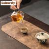 Imitation Leather Rectangular Tea Table Mats Creative Waterproof Drink Coaster Dinner Table Cloth Mat Tea Ceremony Decoration