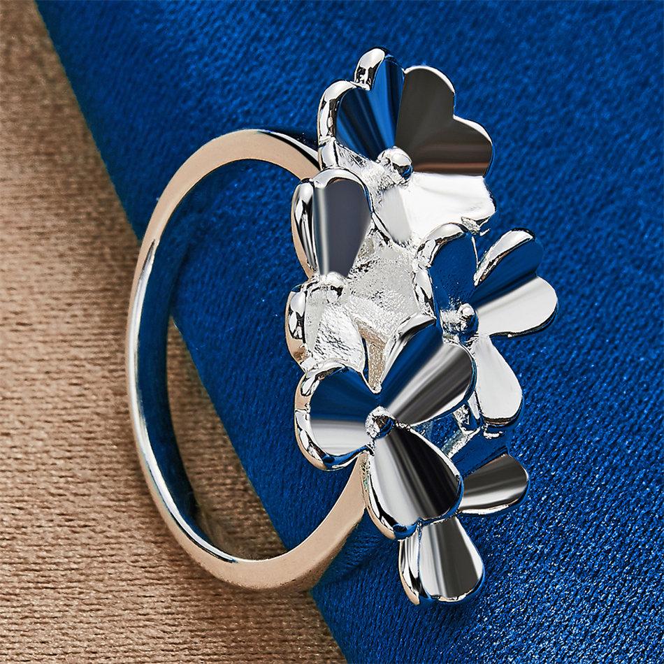 1 piece of 925 sterling silver 7-10 luxurious exquisite flower ring for women's fashionable wedding accessories and jewelry