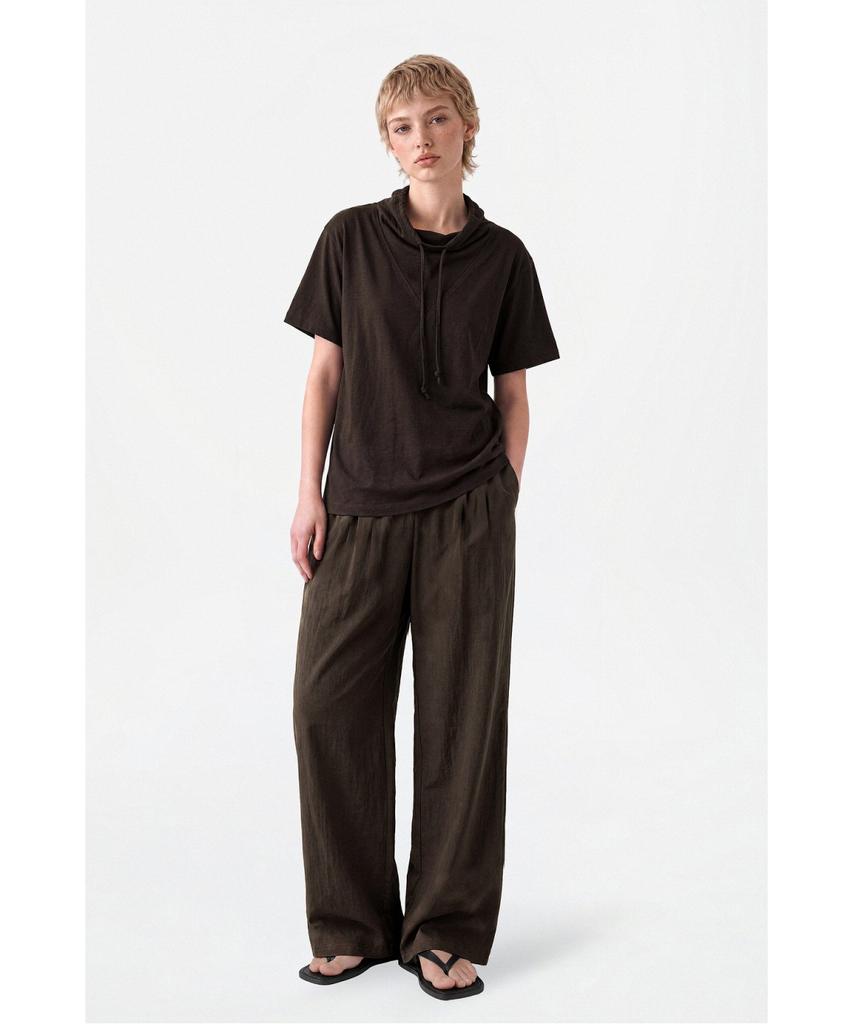Jaa [Jaah] Elastic Waist Pants Dark Brown