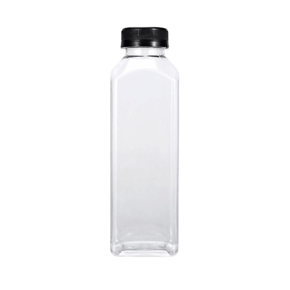 

Portable 250/350/500ml Juice Bottles Plastic Clear Milk Tea Bottle Long-Lasting Square Refilling Water Bottle Easy Cleaning