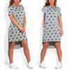 Summer Women Stars Printed Clothing Loose Fit Knee-length Casual Dress In Cotton Blend