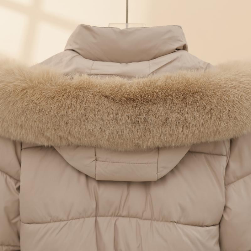 Modă Iarnă Femei Paltoane cu Glugă Guler din Blană Faux Groase Călduroase Parka Scurtă Jachete Largi pentru Femei