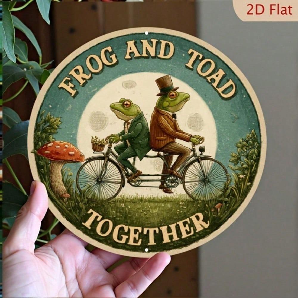 Vintage 8x8 Inch Metal Tin Sign Retro Frogs Toads Wall Art Home Bar Cafe Decor Aluminum Flat