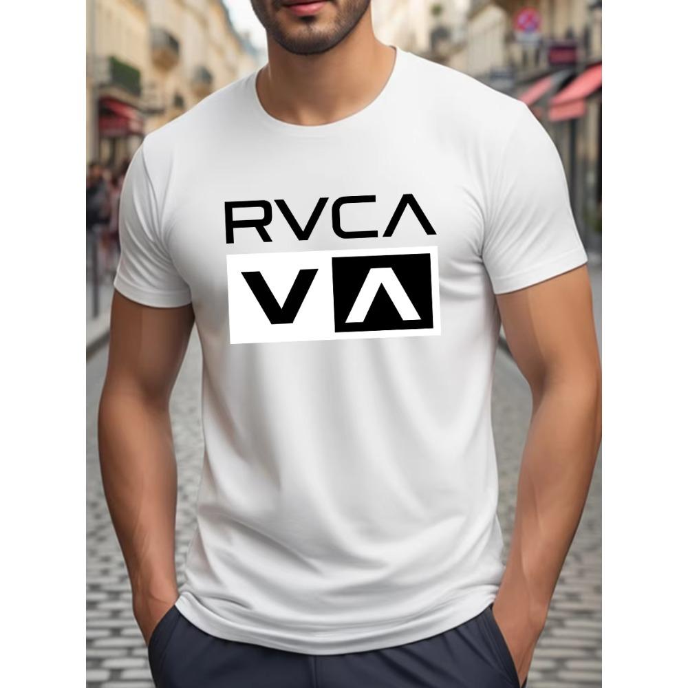 T-shirt Stampata Rvca Unisex Retro Skate Streetwear Ispirata Stampa Grafica Casual Manica Corta Cotone Active Tee Top