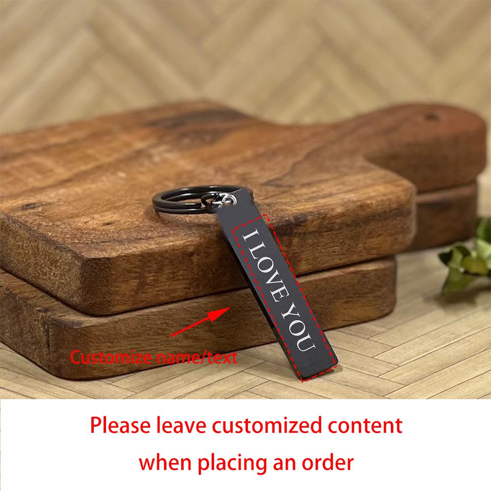 Personalized Stainless Steel Keychain Engraved Key Chain Birthday Gifts for Him Best Friend Mom Boyfriend Wedding Bridal Shower