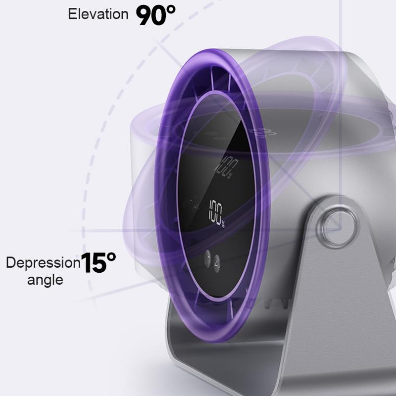 Desktop Fan High-speed 100 Speed Adjustable Circulating Fan Charging Digital Display Turbine Wall Mounted Desktop Fan