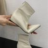 2025 New Korean Version Pointed Splicing Inner High Slope Heel Low Tube Rear Zipper Chelsea Martin Booties