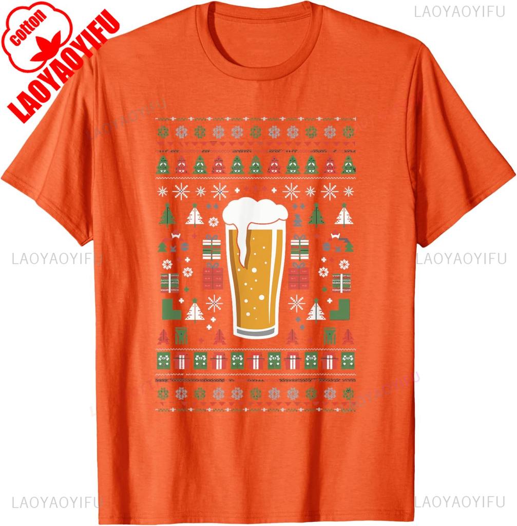 Beer Ugly Christmas TShirt Regular Short Sleeve Printed Tops Street Fashion Hipster Trending Comfortable Leisure Hot Sale Gift