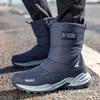 Men's Zipper Winter Fur One Padded Waterproof Fabric Comfortable Warm Anti-cold Lightweight Hiking Waterproof Anti-slip High Top Snow Boots