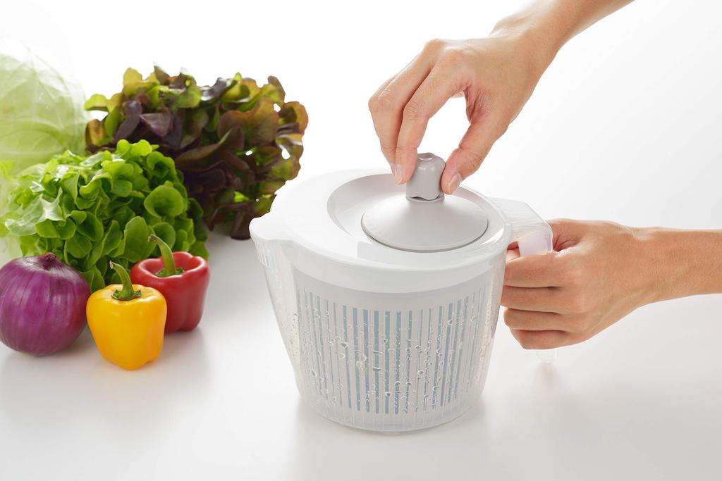 Yoshikawa Vegetable Drainer/Salad Spinner, Made In Japan, New Kitchen Basic, Gift Wrapping Available, SJ2966