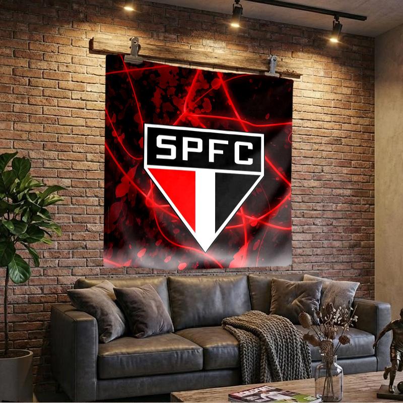 1PC Sao Paulo Fc Crest Tapestry, Unique Design Tapestry, Wall Decor for Bedroom,Livingroom, Playroom,Heartwarming Fan Holiday Gifts
