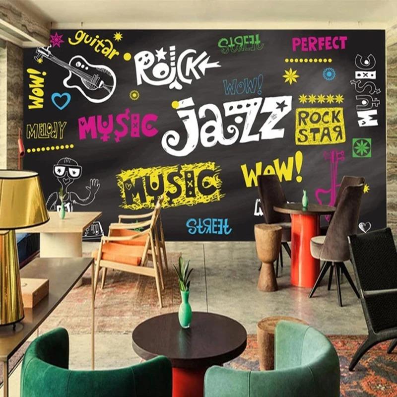 Mural Wallpaper 3D Hand Painted Graffiti Pattern Wall Painting Creative Art Restaurant Cafe Background Wall Papers