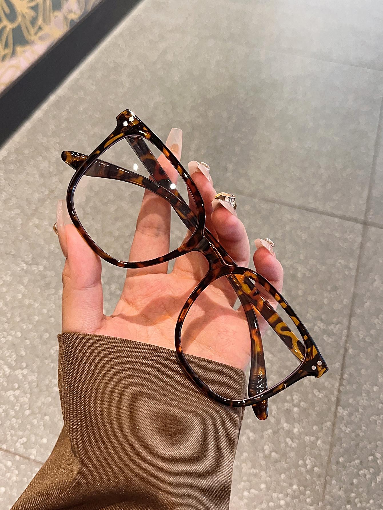 1Pc Retro Fashion Rectangular Frame Non-Prescription Glasses Casual Fashion Item Eyewear Suitable for Daily Commuting Use