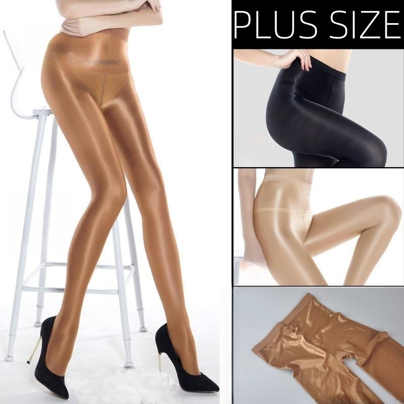 70D Plus Size Elastic Oil Shiny Glossy Pantyhose Bottom Body Shaping Tights for Curvy Women Leggings Night club Party Dance Wear