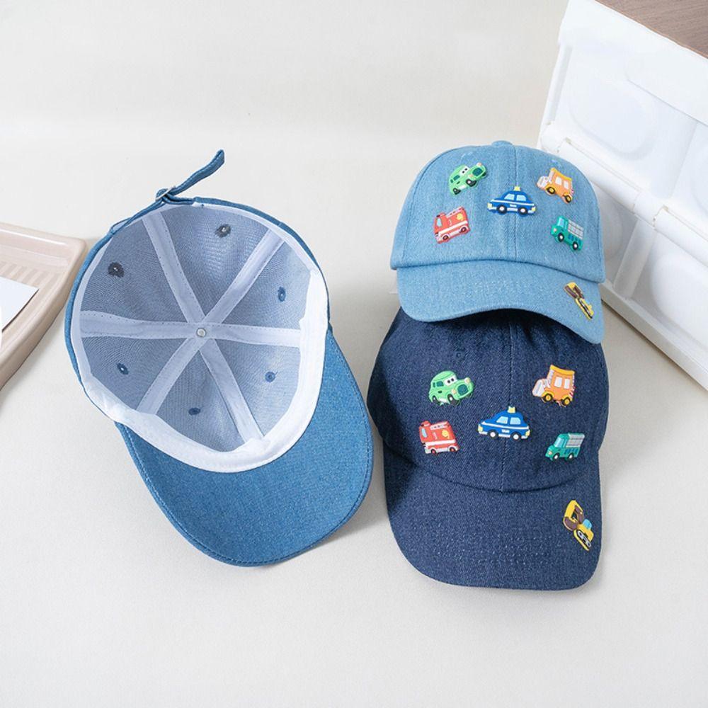 Vehicles Pattern Children Sports Hats Denim Baby Sun Visor Hat Simple Kids Baseball Caps  Outdoor