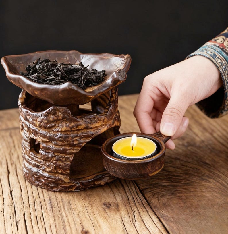 Handmade Rustic Ceramic Burner Aromatherapy Oil Diffuser Tea & Herb Heater