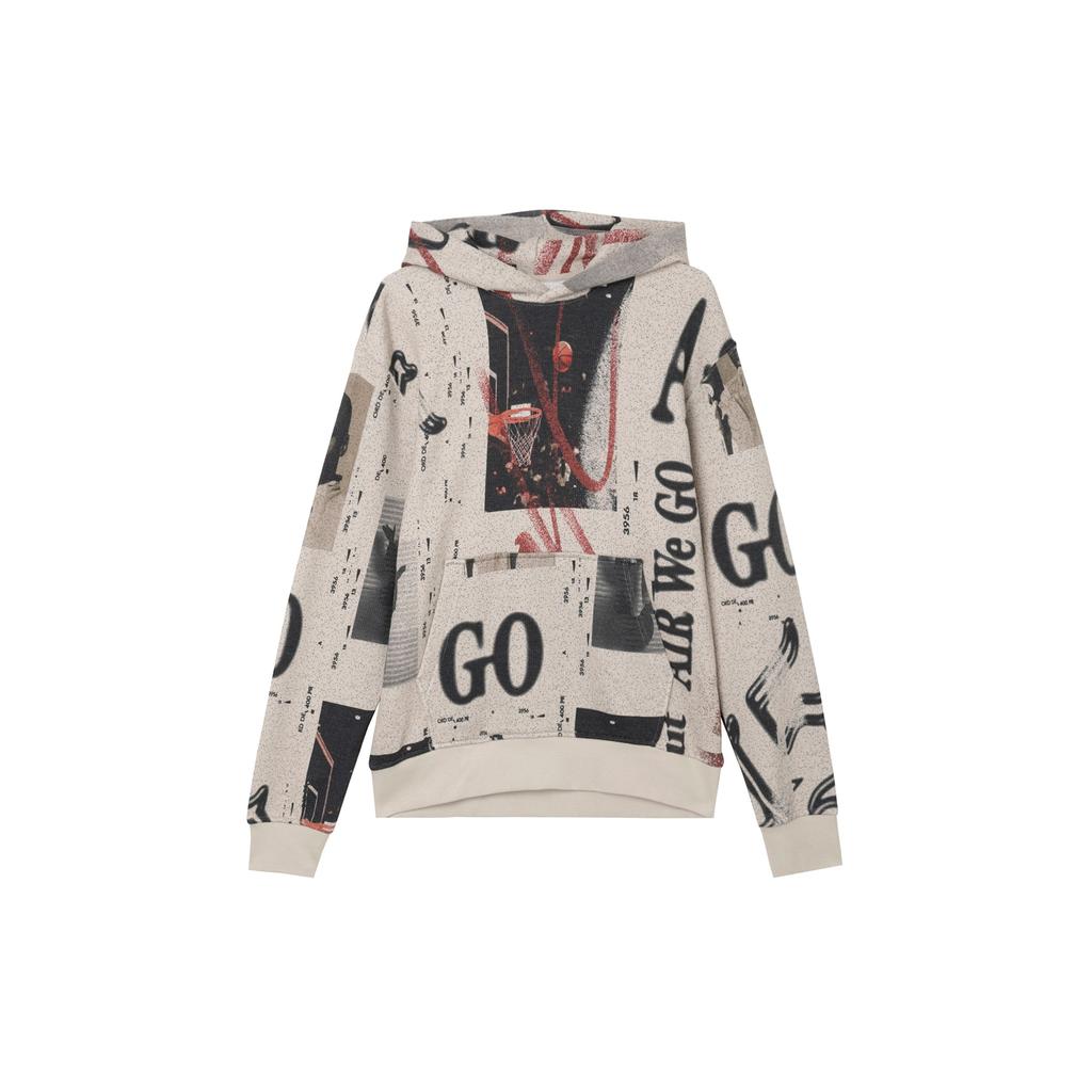 Jordan SS24 Flight Series Celoplošný potisk Mikina s kapucí Ležérní Dlouhý rukáv Pánská mikina Krémová FN6518-236