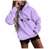 Kaixinjiuhao Women Fashion Casual Fun Print Hooded Sweatshirt Loose Sports Tops Pullover