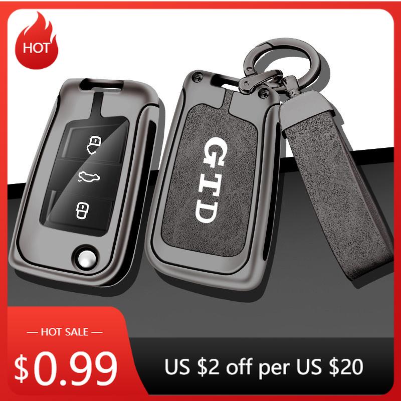 For VW VOLKSWAGEN 2026 New Zinc Alloy Car Key Cover Case Holder Shell Key Bag Protection For VW Volkswagen GTD GOLF 4 5 6 7 MK7