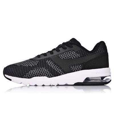 LiNing Bubble Up Strick Leichtgewicht Halbe Sohle Luftkissen Sportschuhe Damen Sneaker Schwarz Grau AGCM046-4