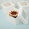 10pcs White Disposable Cake Packaging Box with Window Cake Container Pastry Box  Bakery