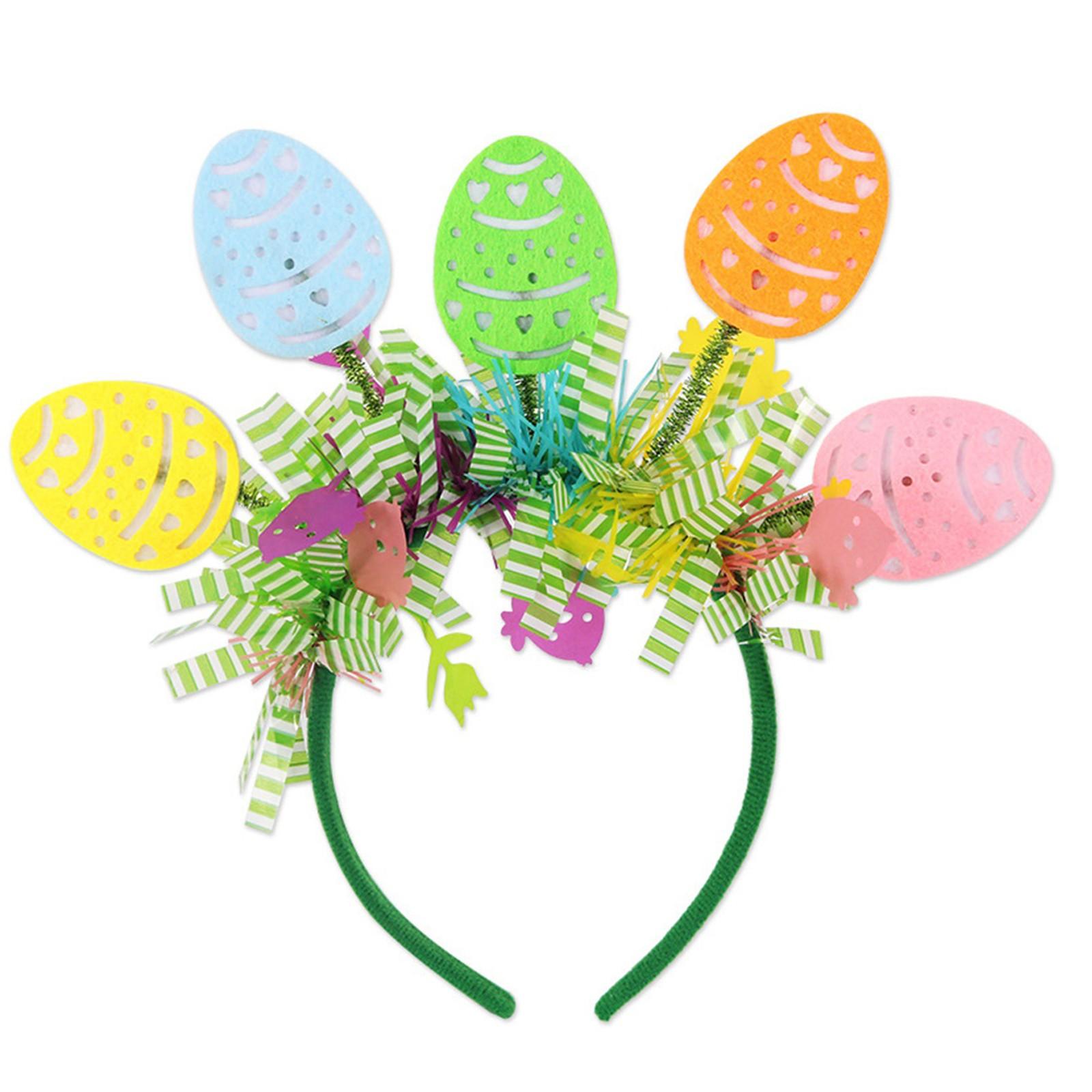 

Пасхальная повязка на голову с полосками и шариками в виде цветных яиц One Size