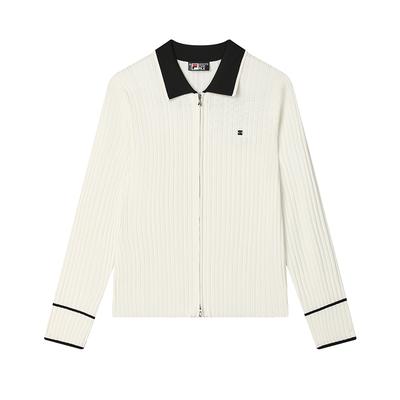 Série Blanche Décontracté Confortable Tricot Manches Longues Tissé Hauts pour Femmes Blanc Vapeur F11W513406F-IV