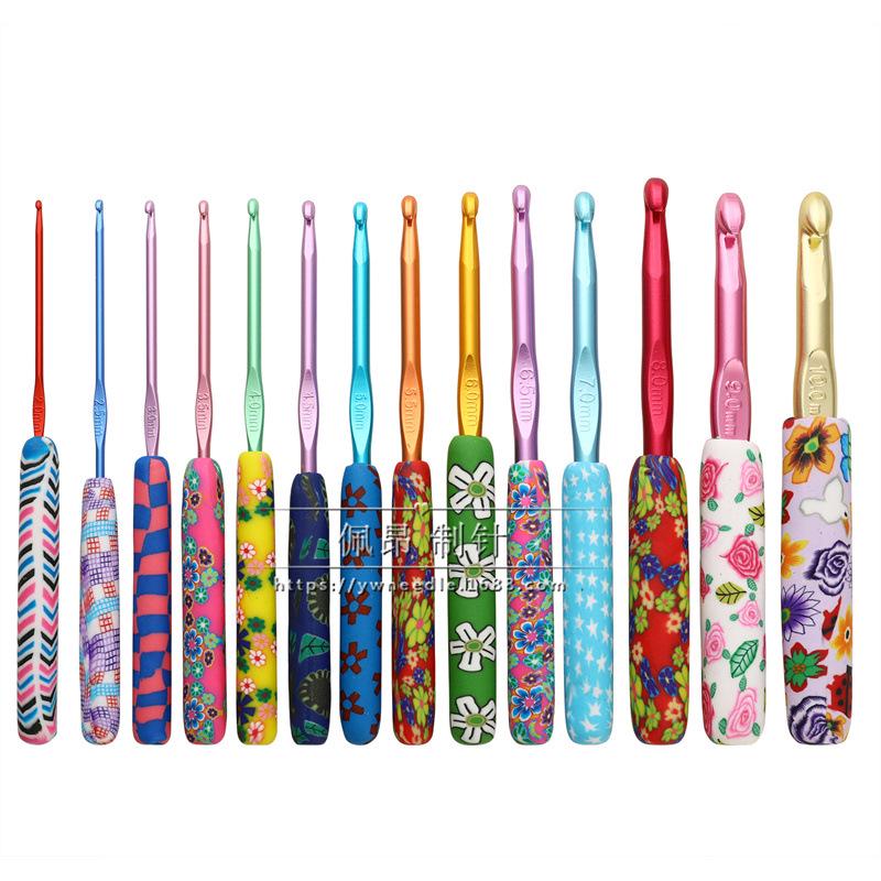 Colorful Crochet Hook Set - 5 Polymer Clay Hooks (CH118-5PCS)