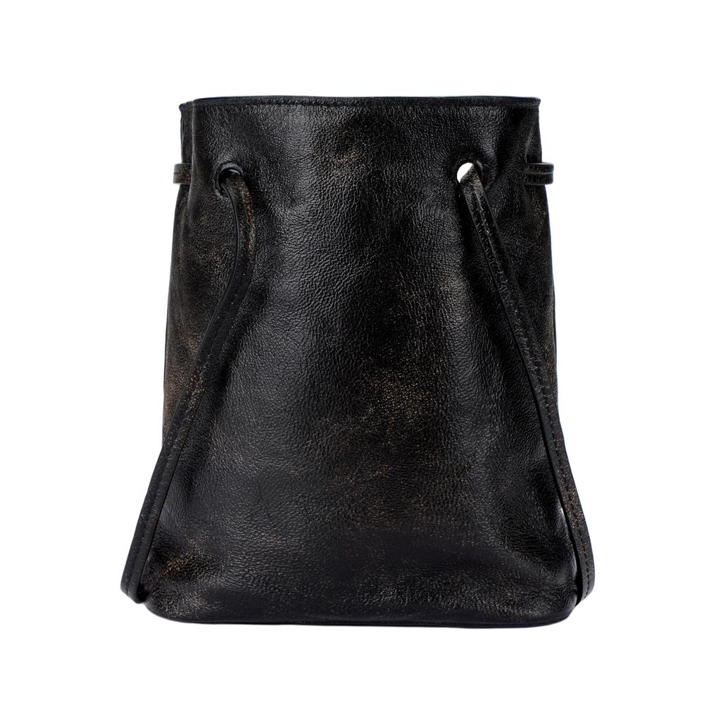 MIU MIU Nappa Embossed Letter Logo Adjustable Shoulder Strap Leather Mini Bucket Bag Women Shoulder Bags Brown 5NF460_AF6P_F0201