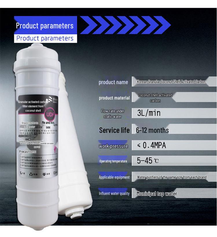 Korean Style Quick-Connect Filter Set: PP/UDF/CTO Stages + UF Ultrafiltration Membrane & T33 Post-filter.