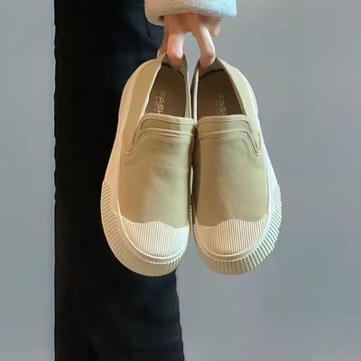 Canvas High On Platform Woman Footwear Loafers Slip Shoes For Women Cotton Fashion 2025 Light 39 New Arrival Stylish Offer