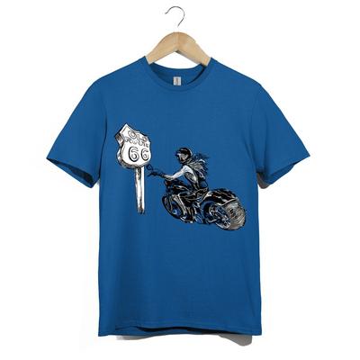 Route 66 Biker Girl T-Shirt Unisex Vintage Motorcycle Rider Graphic Chopper Tee
