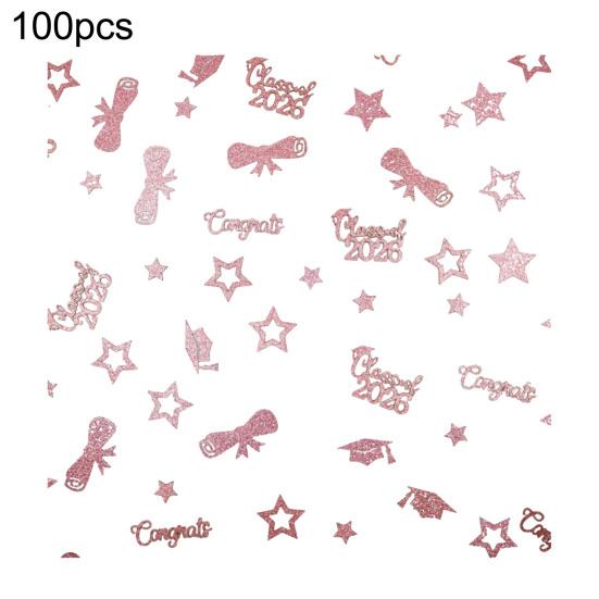 Yousheng 100 Pcs Graduation Confetti Glitter Grad Caps Bows Stars Confetti Class of 2026 Party Table Centerpiece for Graduation Party