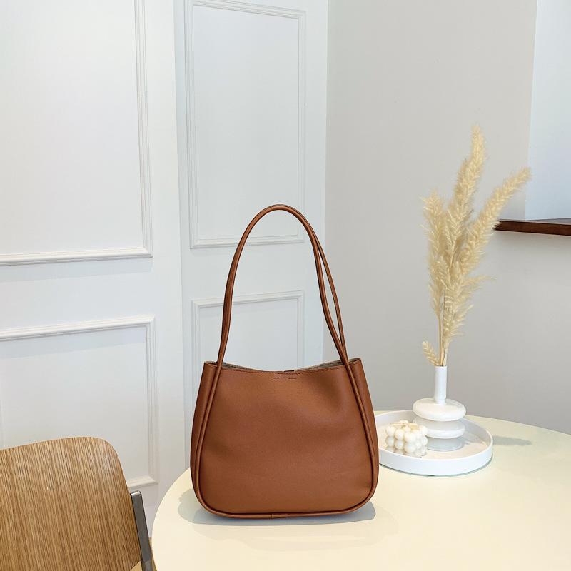 Internet Celebrity Large-capacity Soft Leather Bag Women's 2025 Summer New Foreign-style Texture Shoulder Underarm Bag Tote Bag Women's Bag